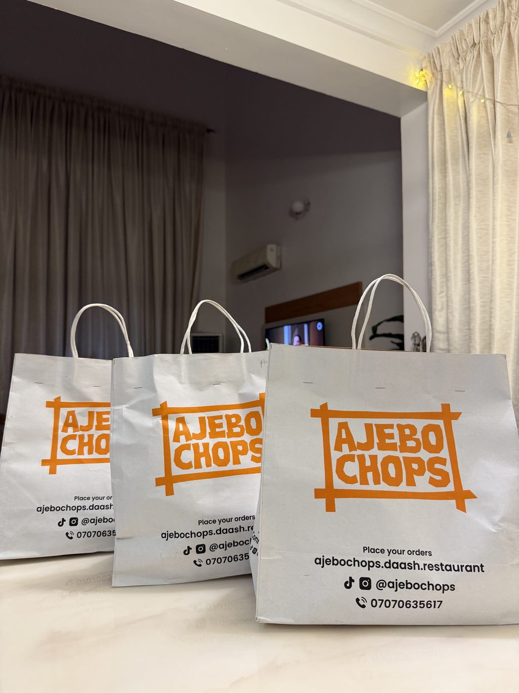 Ajebo Chops branded packaging